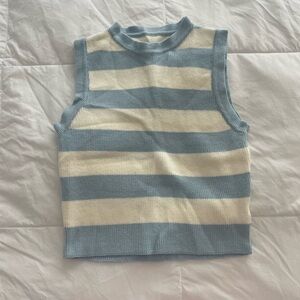 Striped Blue and Cream Top